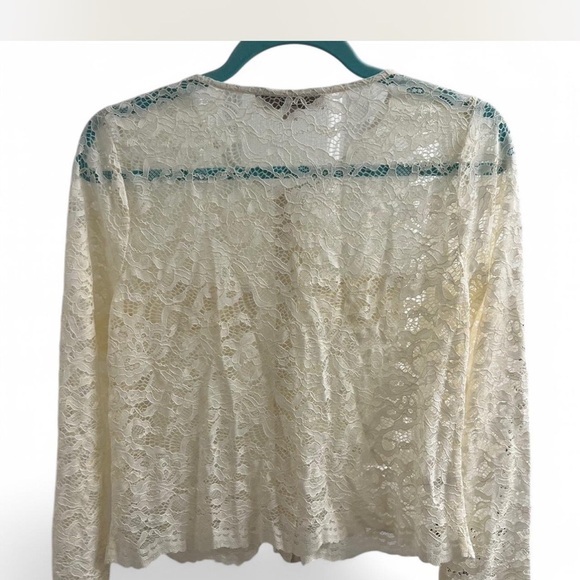 LOFT pearlized Cream Lace jacket size s - Picture 7 of 8